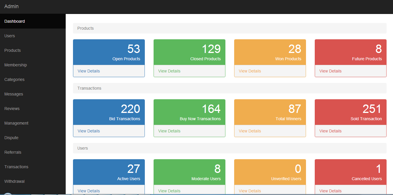 screenshot of Auction Software